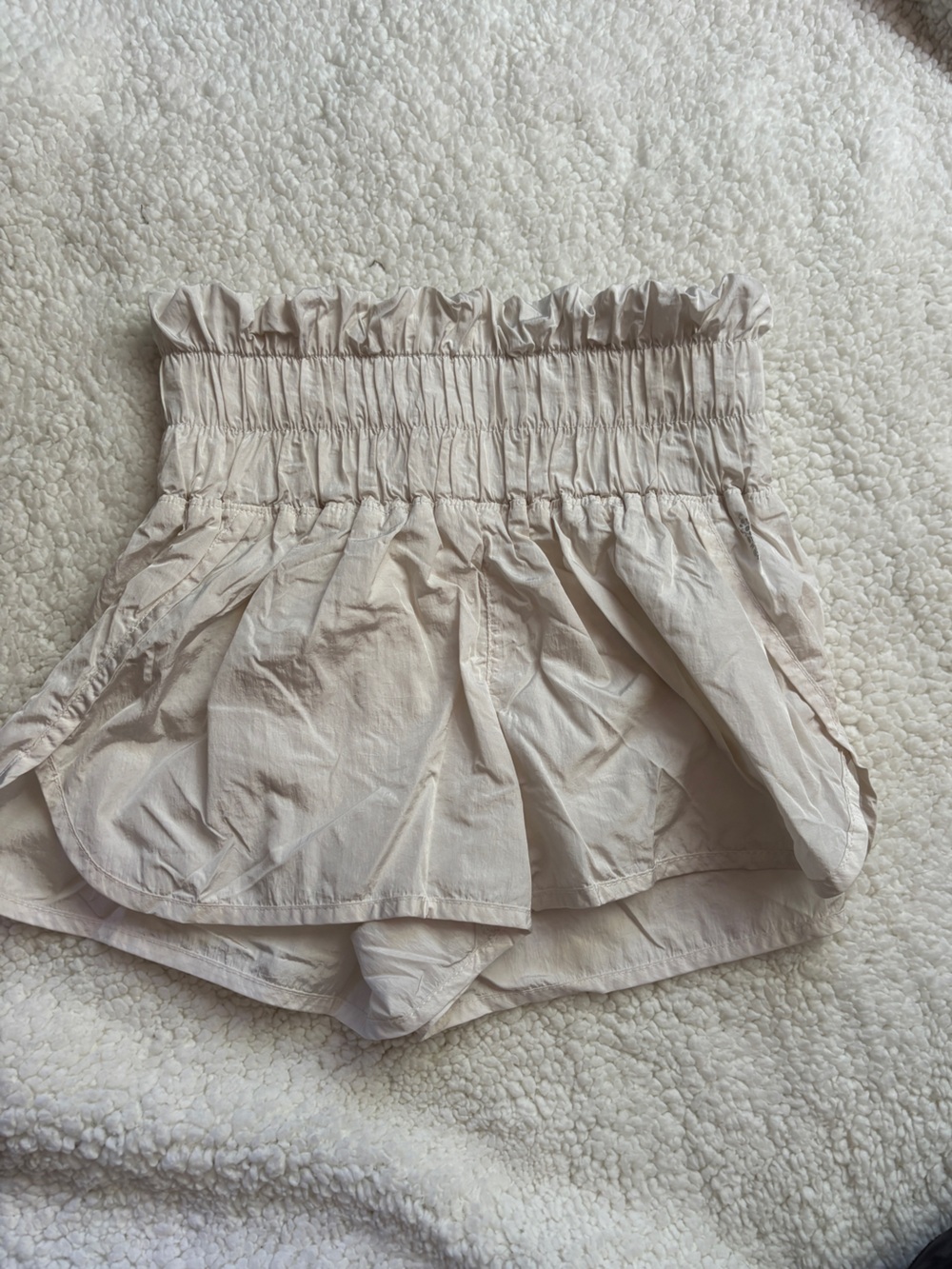 Free People Movement Smocked Waist Cream Women's Shorts